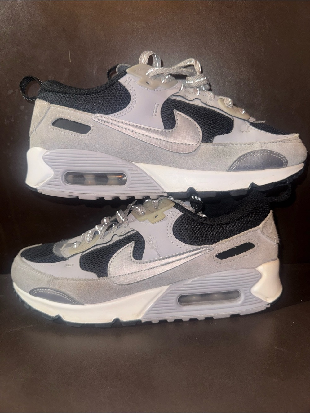 Nike Kids Grey and Black Air Max Style Sneakers